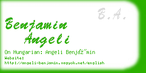 benjamin angeli business card